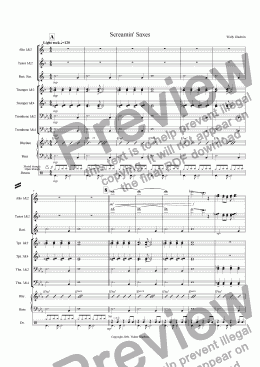 page one of Screamin' Saxes: big band version