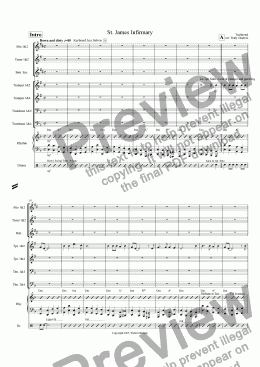 page one of St. James Infirmary (Big Band)