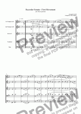 page one of Recorder Sonata - First Movement
