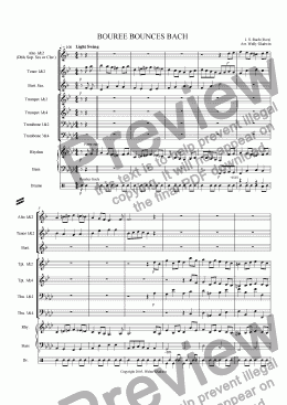 page one of Bouree Bounces Bach (Big Band)