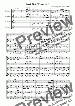 page one of Look Out, Wenceslas! Clarinet Quartet