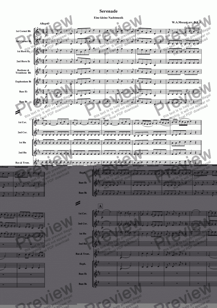 page one of Eine Kleine Nachtmusik, K525. Serenade