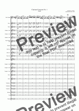page one of Concerto for Clarinet No. 1 (Rondo) for Concert Band