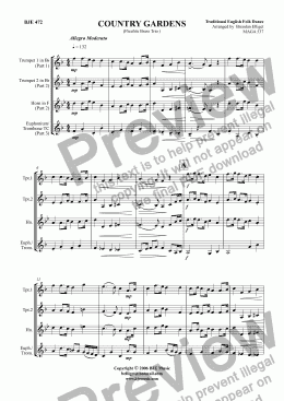 page one of COUNTRY GARDENS  - Flexible Brass Trio