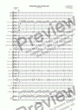 page one of I Heard the Voice of Jesus Say (Kingsfold) - Concert Band