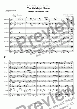 page one of The Hallelujah Chorus arr for Sax Octet