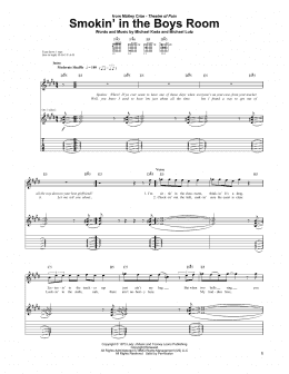 page one of Smokin' In The Boys Room (Guitar Tab)