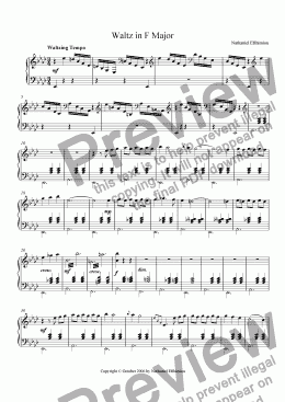 page one of Waltz in F Major