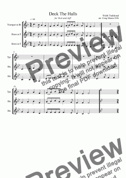 page one of Christmas Tunes (1 trumpet and 2 horns)