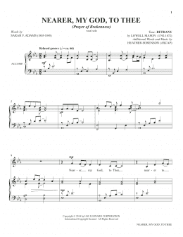 page one of Nearer, My God, To Thee (from The Prayer Project) (Piano Solo)