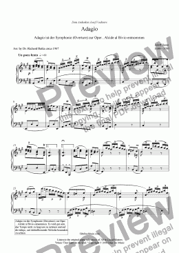 page one of 1907 arrangement of Hasse's Adagio for piano