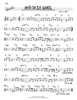 page one of And So It Goes (Real Book – Melody & Chords)