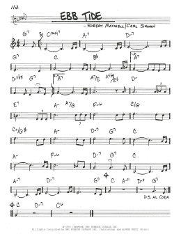 page one of Ebb Tide (Real Book – Melody & Chords)