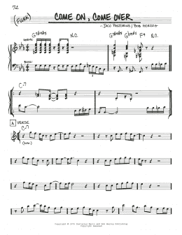 page one of Come On, Come Over (Real Book – Melody & Chords)