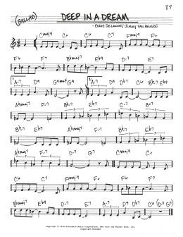 page one of Deep In A Dream (Real Book – Melody & Chords)