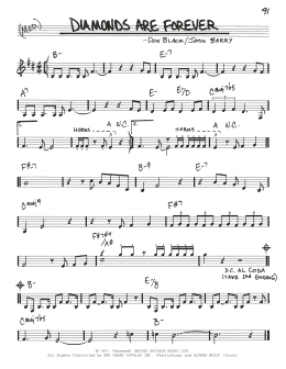 page one of Diamonds Are Forever (Real Book – Melody & Chords)