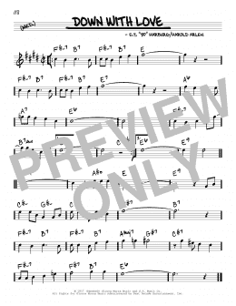 page one of Down With Love (Real Book – Melody & Chords)
