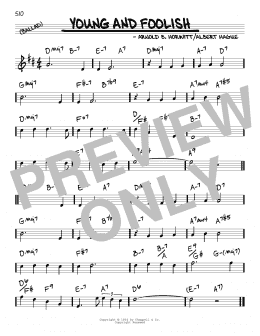 page one of Young And Foolish (Real Book – Melody & Chords)