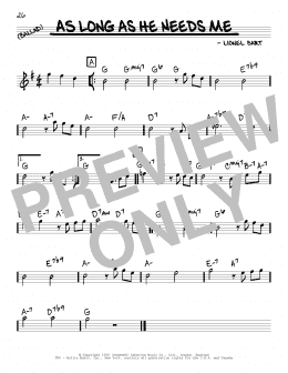 page one of As Long As He Needs Me (Real Book – Melody & Chords)