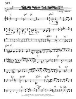page one of Theme From The Simpsons (Real Book – Melody & Chords)