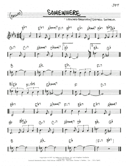 page one of Somewhere (from West Side Story) (Real Book – Melody & Chords)