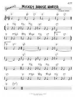 page one of Mickey Mouse March (from The Mickey Mouse Club) (Real Book – Melody & Chords)