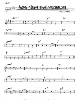 page one of More Today Than Yesterday (Real Book – Melody & Chords)