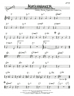 page one of Matchmaker (from Fiddler On The Roof) (Real Book – Melody & Chords)