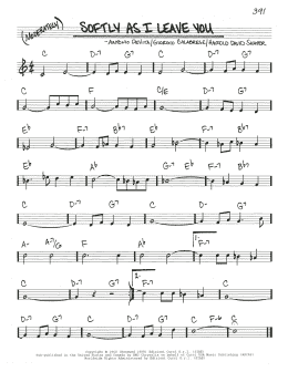 page one of Softly As I Leave You (Real Book – Melody & Chords)