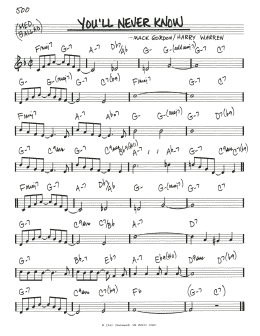 page one of You'll Never Know (Real Book – Melody & Chords)