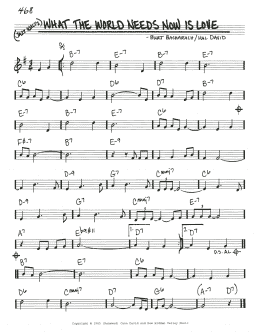 page one of What The World Needs Now Is Love (Real Book – Melody & Chords)