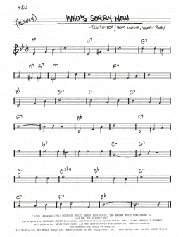 page one of Who's Sorry Now (Real Book – Melody & Chords)