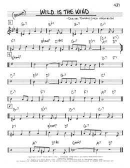 page one of Wild Is The Wind (Real Book – Melody & Chords)