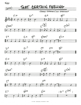 page one of That Certain Feeling (Real Book – Melody & Chords)