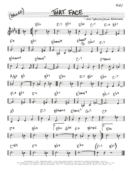 page one of That Face (Real Book – Melody & Chords)