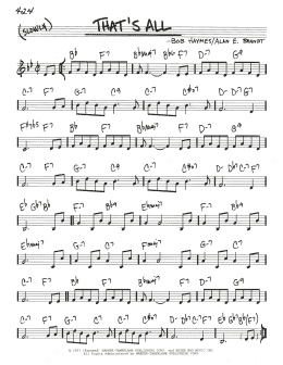 page one of That's All (Real Book – Melody & Chords)