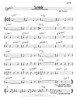 page one of Sing (Real Book – Melody & Chords)