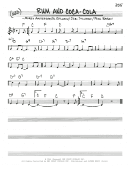 page one of Rum And Coca-Cola (Real Book – Melody & Chords)
