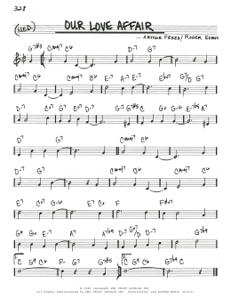 page one of Our Love Affair (Real Book – Melody & Chords)