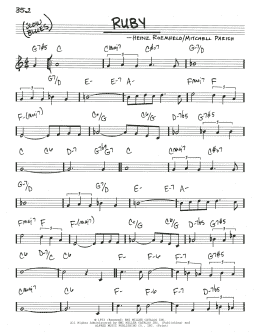 page one of Ruby (Real Book – Melody & Chords)