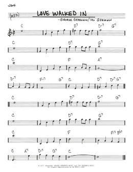 page one of Love Walked In (Real Book – Melody & Chords)