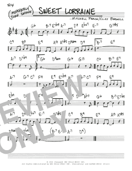 page one of Sweet Lorraine (Real Book – Melody & Chords)