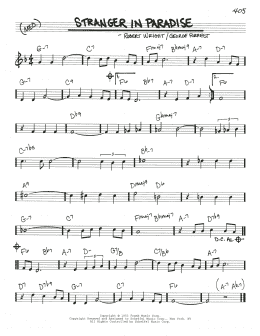 page one of Stranger In Paradise (Real Book – Melody & Chords)