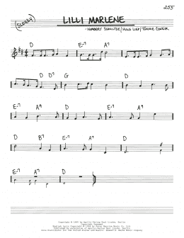 page one of Lilli Marlene (Lili Marleen) (Real Book – Melody & Chords)