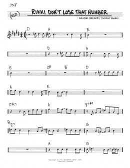 page one of Rikki Don't Lose That Number (Real Book – Melody & Chords)