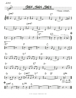 page one of Joey, Joey, Joey (Real Book – Melody & Chords)