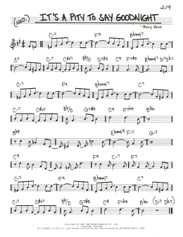 page one of It's A Pity To Say Goodnight (Real Book – Melody & Chords)