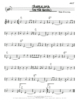 page one of Jambalaya (On The Bayou) (Real Book – Melody & Chords)