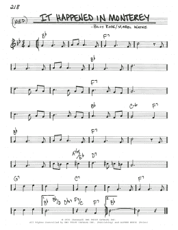 page one of It Happened In Monterey (Real Book – Melody & Chords)
