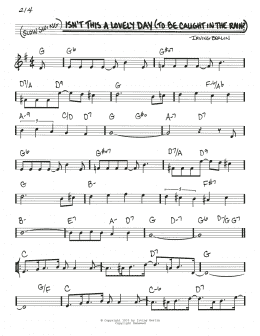 page one of Isn't This A Lovely Day (To Be Caught In The Rain?) (Real Book – Melody & Chords)